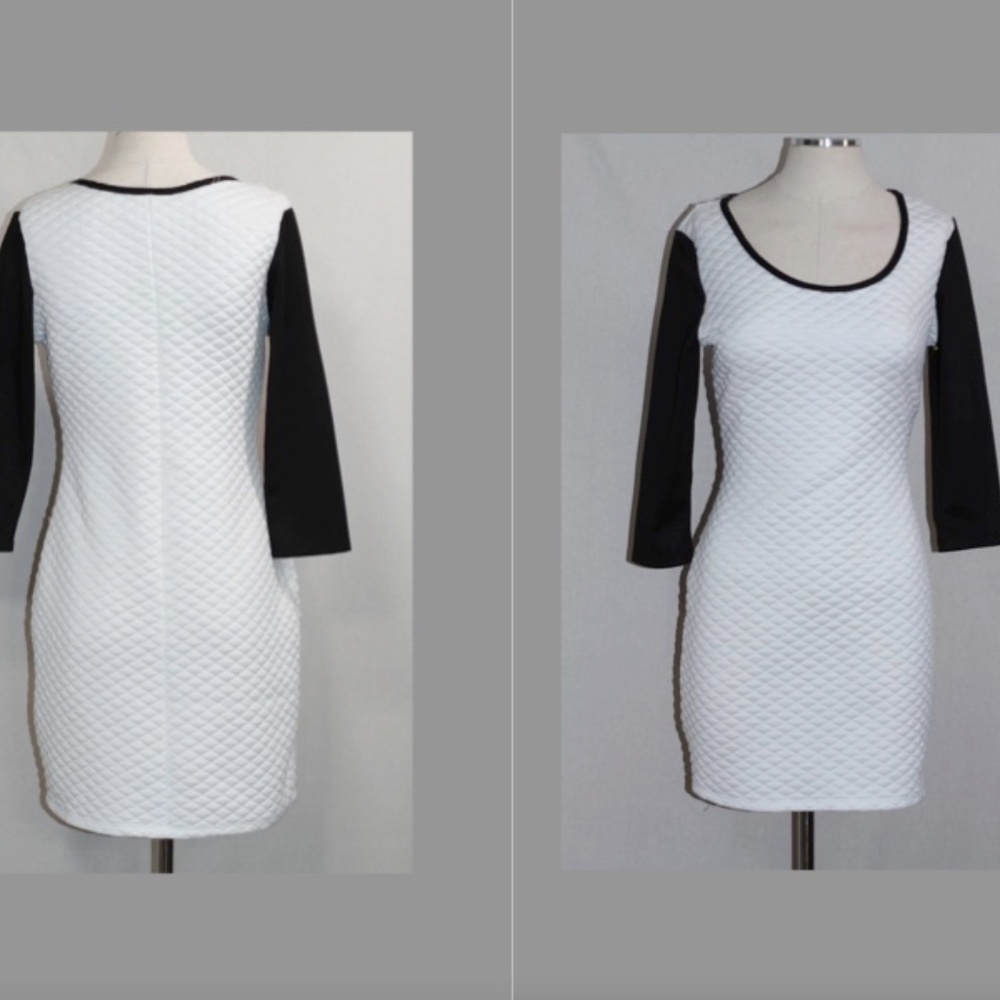 French Atmosphere Black White Dress